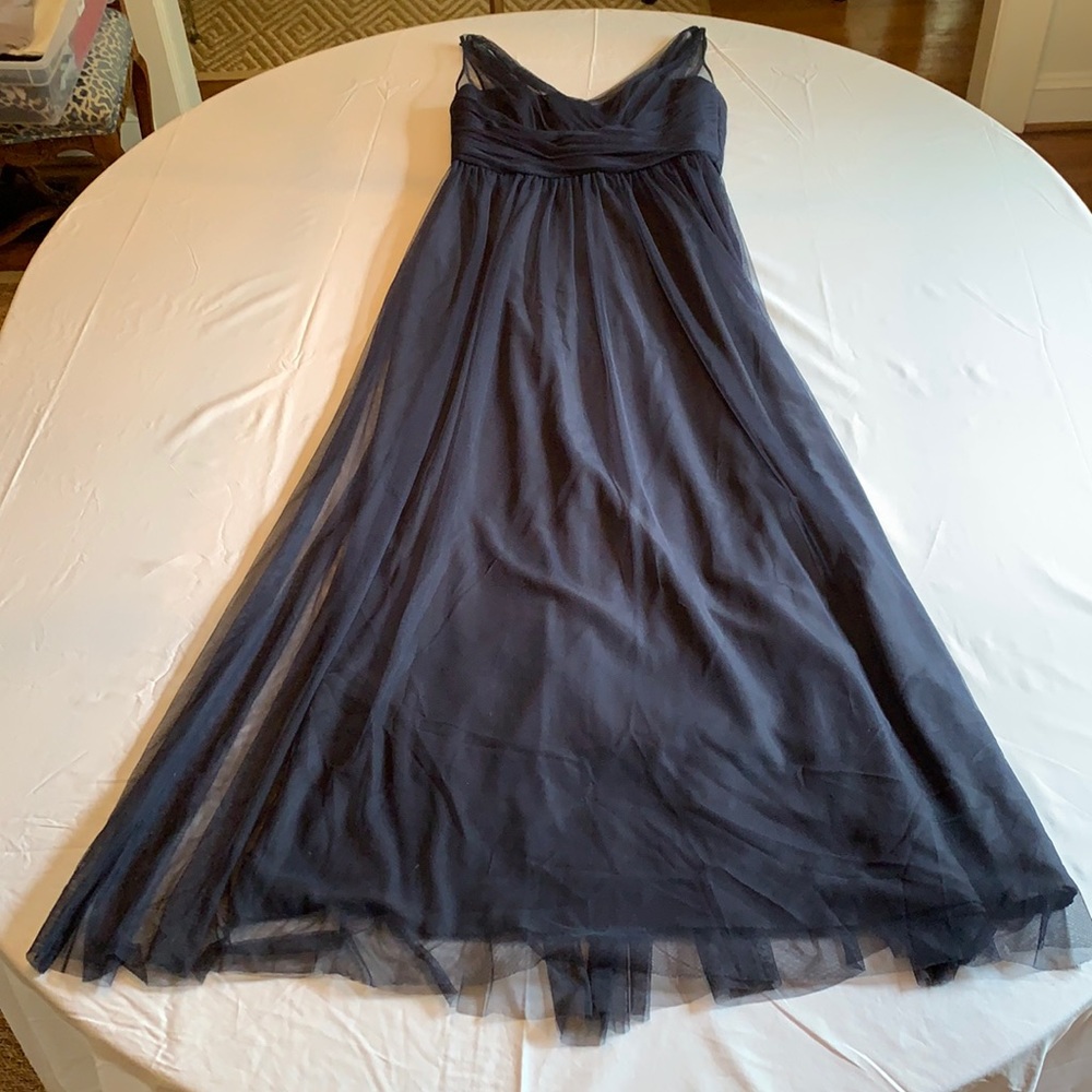 Amsale Formal Maxi Chifon Dress - Navy Blue - 10